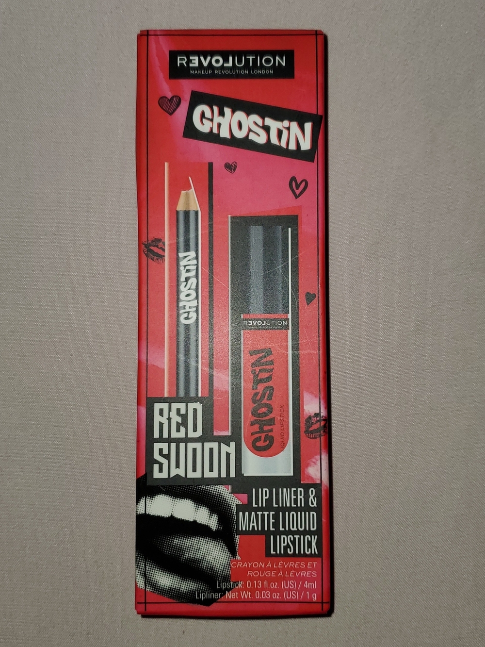 Revolution Ghostin Red Swoon Lip Liner & Matte Liquid Lipstick - Red
